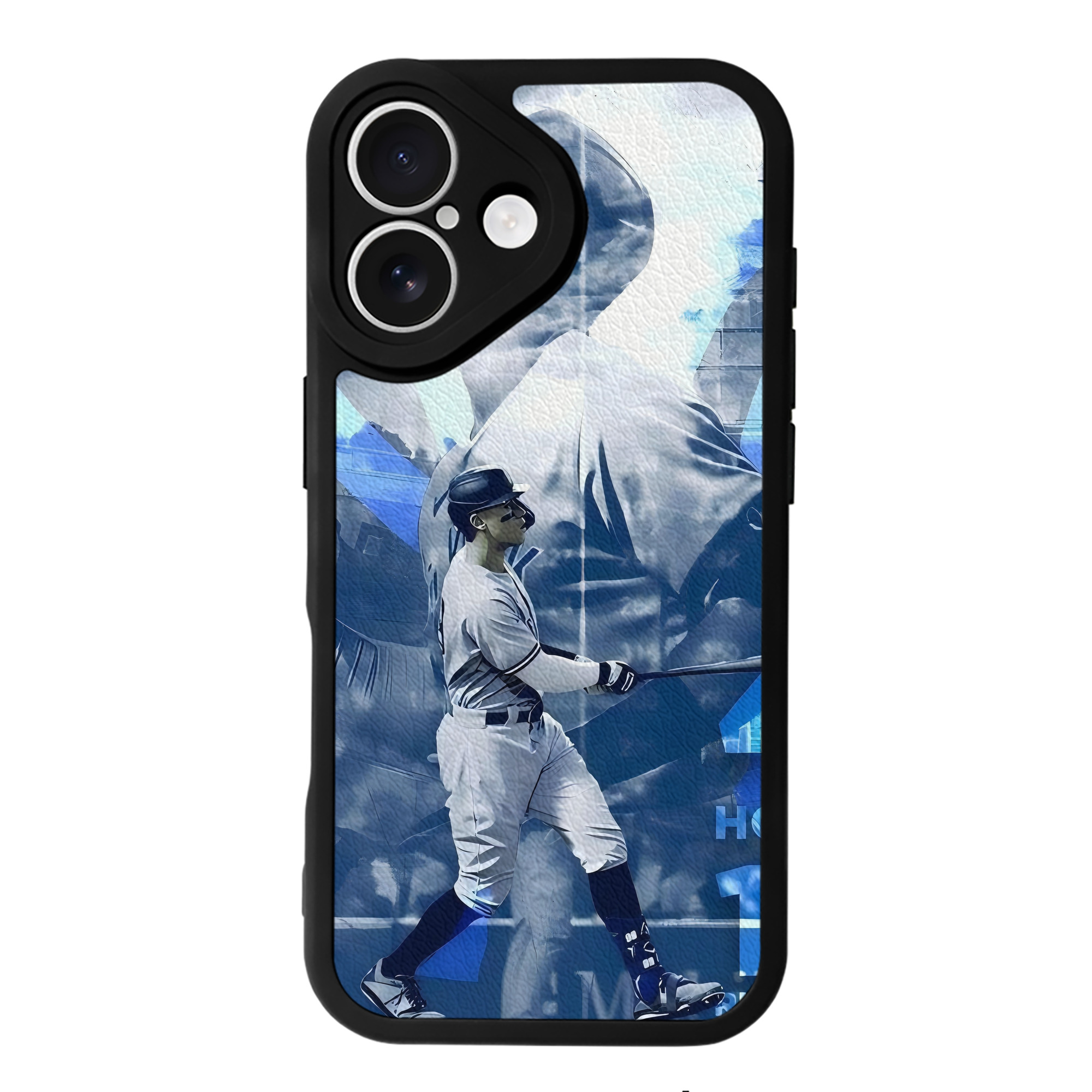 Aaron Judge 46 Home Runs IPhone 16 Silicone Leather Case – UV Print, Lambskin Texture – Perfect Fit, Wireless Charging Compatible, Scratch Resistant, Precise Cutouts – Stylish Protection For IPhone 16
